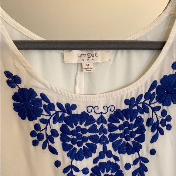 Umgee Ivory Top with  Embroidery BOHEMIAN FLOWY - Picture 2 of 5